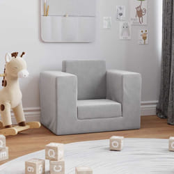 Canapé-lit Pour Enfants Gris Clair Peluche Douce Vidaxl