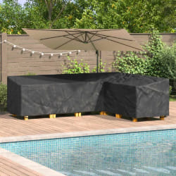vidaXL Housse de meubles d'extérieur Noir 286 x 222 x 80 cm Tissu 420D
