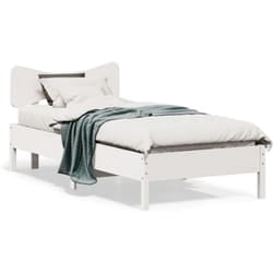 Cadre De Lit Sans Matelas Blanc 100x200 Cm Bois De Pin Massif Vidaxl