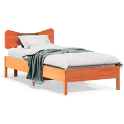 Cadre De Lit Sans Matelas Cire Marron 100x200cm Bois Pin Massif Vidaxl