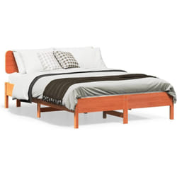Vidaxl - Cadre De Lit Sans Matelas Cire Marron 135x190cm Bois Pin Massif