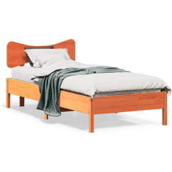 Cadre De Lit Sans Matelas Cire Marron 90x190 Cm Bois Pin Massif Vidaxl