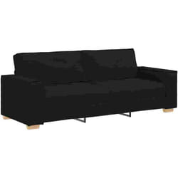 Vidaxl - Canapé 3 places Noir 180 cm Tissu