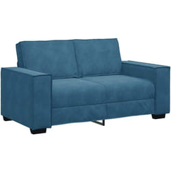 Vidaxl - Canapé à 2 places Bleu 120 cm Velours