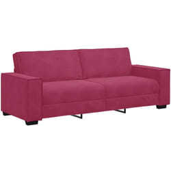 Canapé à 3 places Rouge bordeaux 180 cm Velours Vidaxl