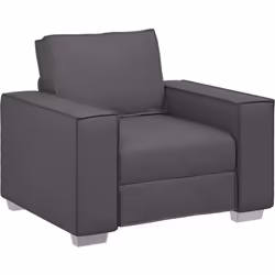 Ce fauteuil en faux cuir gris moderne allie style et confort, parfait pour n'importe quel espace de vie moderne. Son look acc ...