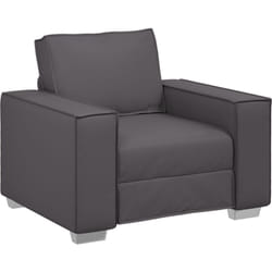 Fauteuil gris 59 cm en simili cuir vidaXL