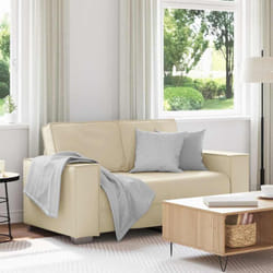 Vidaxl - Canapé Loveseat 120 Cm Avec Coussin Crème Faux Cuir