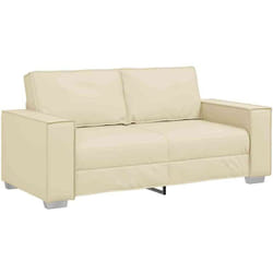 Vidaxl - Canapé Loveseat 180 cm avec coussin Crème Faux cuir