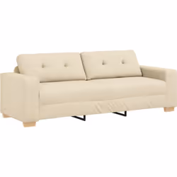 Ce canapé en tissu crème est une belle touche pour n'importe quel salon, conçu pour le confort et le style. Spacieux pour tro ...