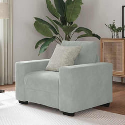 Fauteuil Gris Clair 60 Cm Velours Vidaxl