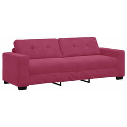 Sofa 3 places avec coussin Rouge bordeaux Velours vidaXL