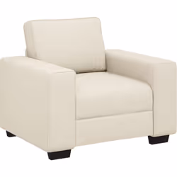 Ce fauteuil crème chic allie style et confort. Parfait pour n'importe quel salon ou coin douillet. Son tissu lisse et son des ...