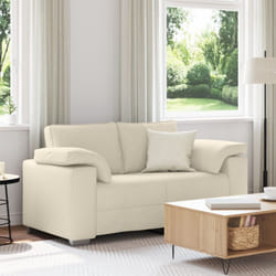Canapé Beige 160 X 77 X 82 Cm Tissu En Lin Mélangé Vidaxl