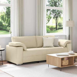 Canapé Crème 219 X 77 X 82 Cm Tissu Vidaxl