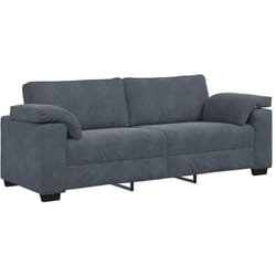 Vidaxl - Canapé à 3 places gris foncé 178 cm velours