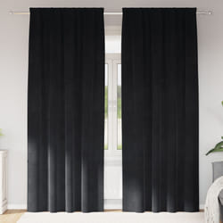Rideaux occultants vidaXL avec bande supérieure 2 pcs en velours noir
