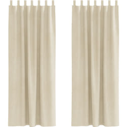 Vidaxl - Rideaux occultants avec boucles de suspension 2 pcs en velours crème