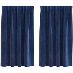 Rideaux avec des rideaux 2 pcs Bleu foncé 140 x 175 cm Velours Vidaxl