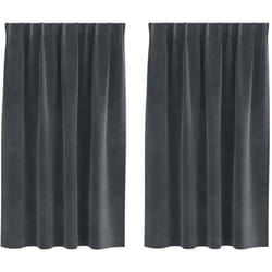 Rideaux avec des rideaux 2 pcs Gris clair 140 x 140 cm Velours Vidaxl