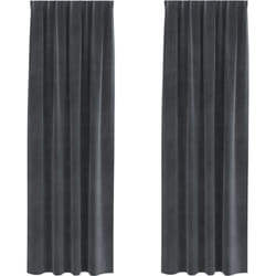 Vidaxl - Rideaux opaques avec bande supérieure 2 pcs en velours gris clair