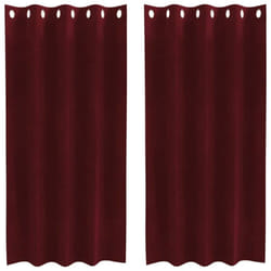Rideaux 2 pcs Rouge bordeaux 140 x 175 cm Velours Vidaxl