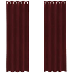 Rideaux 2 pcs Rouge bordeaux 140 x 260 cm Velours vidaXL