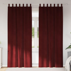 Rideaux occultants vidaXL avec boucles de suspension 2 pcs Velours Rouge Vin