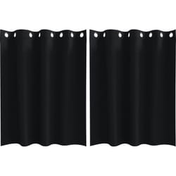 Rideaux avec des rideaux 2 pcs Noir 140 x 140 cm Polyester Vidaxl