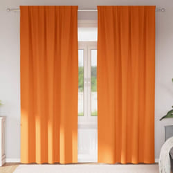 Rideaux avec des rideaux 2 pcs Orange vif Polyester Vidaxl