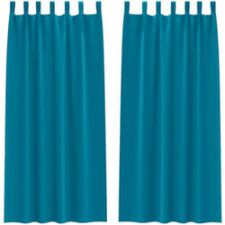 Rideaux avec des rideaux 2 pcs Turquoise Polyester Vidaxl