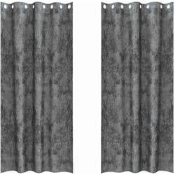 Rideau avec des rideaux 2 pcs Gris 260 x 140 cm Velours Vidaxl