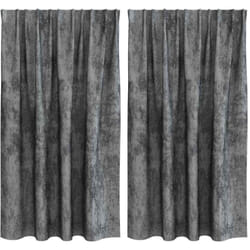 Rideau avec des rideaux 2 pcs Gris 140 x 140 cm Velours Vidaxl