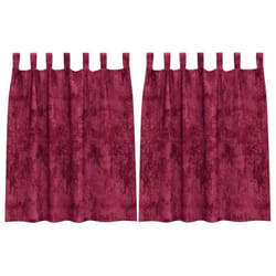 Vidaxl - Ensemble de 2 rideaux en velours avec œillets rouge vin, 140 x 140 cm