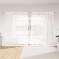 Rideau En Dentelle Blanc 300 X 245 Cm Polyester Vidaxl