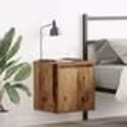 vidaXL Table de chevet murale vieux bois 38x34x40 cm