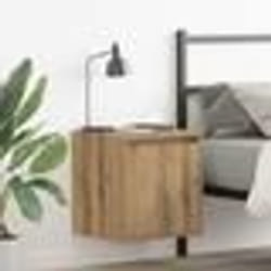 vidaXL Table de chevet murale chêne artisanal 38x34x40 cm