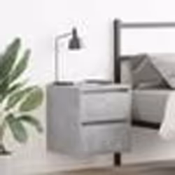 vidaXL Table de chevet murale gris béton 38x34x40 cm