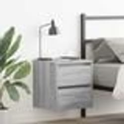 vidaXL Tables de chevet murales 2 pcs sonoma gris 38x34x40 cm
