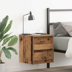 Vidaxl - Table de chevet murale vieux bois 38x34x40 cm