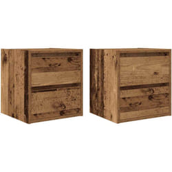 Vidaxl - Tables de chevet murales 2 pcs vieux bois 38x34x40 cm