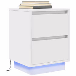 VidaXL 861283 Table de nuit et table de chevet 2 tiroir(s) Blanc