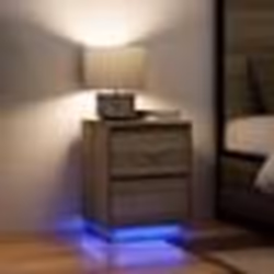 VidaXL Tables de chevet avec lumières LED 2pcs chêne sonoma 38x34x50cm