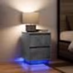 vidaXL Tables de chevet avec lumières LED 2 pcs gris béton 38x34x50 cm