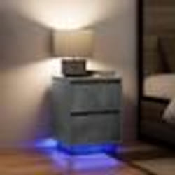 vidaXL Tables de chevet avec lumières LED 2 pcs gris béton 38x34x50 cm
