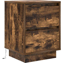 Vidaxl - Table de chevet avec lumières led chêne fumé 38x34x50 cm