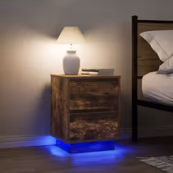 Améliorez votre chambre à coucher avec ces tables de chevet dotées de lumières LED ! Elles complètent facilement n'importe qu ...