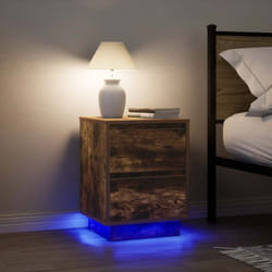 Vidaxl - Tables de chevet avec lumières led 2pcs chêne fumé 38x34x50 cm