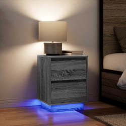 Tables de chevet avec lumières led 2pcs sonoma gris 38x34x50 cm Vidaxl