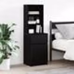vidaXL Table de chevet noir 39x35x125 cm bois d’ingénierie